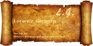 Lorencz Gergely névjegykártya